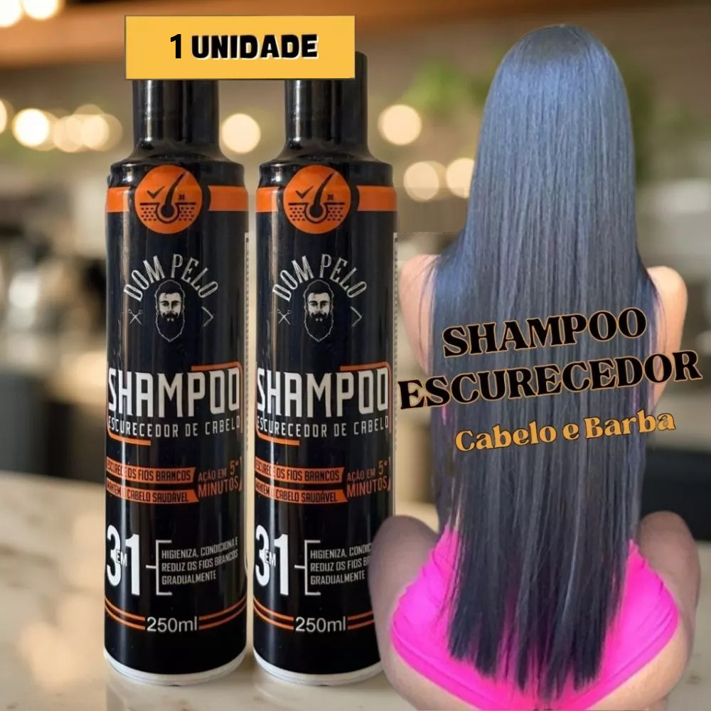 Shampoo Escurecedor de Cabelos Brancos e Grisalhos Shampoo Para Escurecer Cabelos Brancos e Grisalho