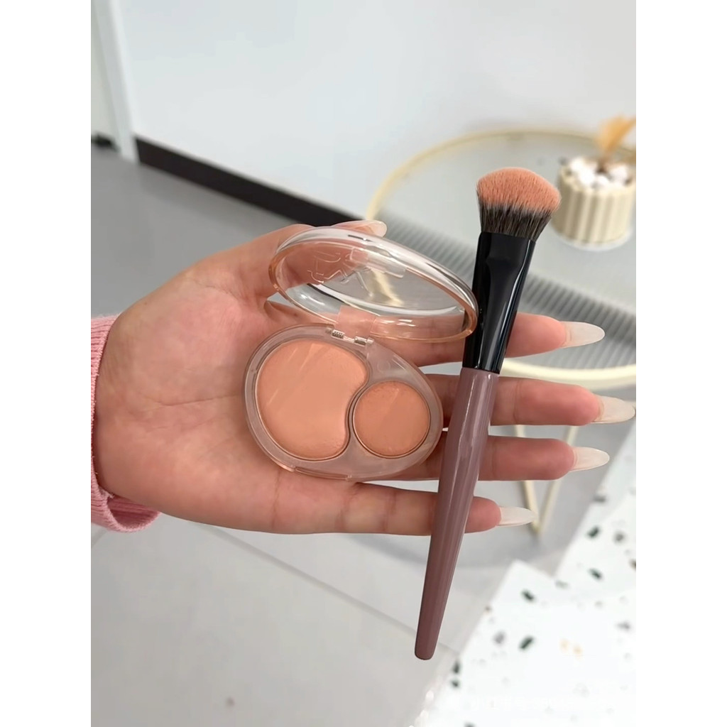 Pincel de Blush para superfície de inclinação, peça única, pincel apontador de cores, portátil, maquiagem, pincel de con