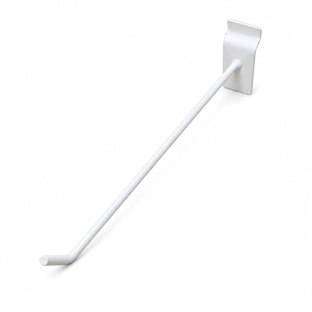 Gancho Expositor 30cm Branco para Painel Canaletado Metal Suporte Loja Display Produto