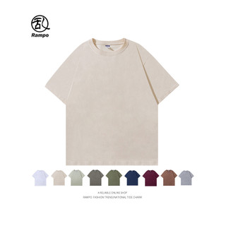 Estilo japonês 240g puro algodão cor sólida manga curta camisa de fundo camiseta homens mulheres casais meia manga camis