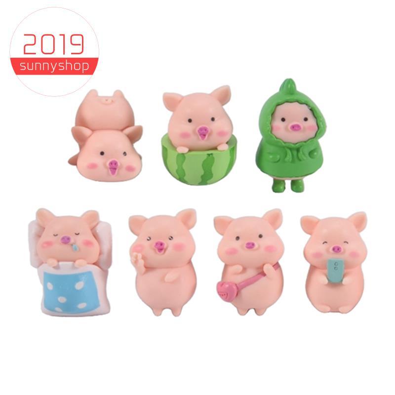[Bestseller S] 7 Peças De Porco DIY Estatuetas De Decoração Para Casa Porcos Em Miniatura Modelos De Porquinhos Fofos Ac