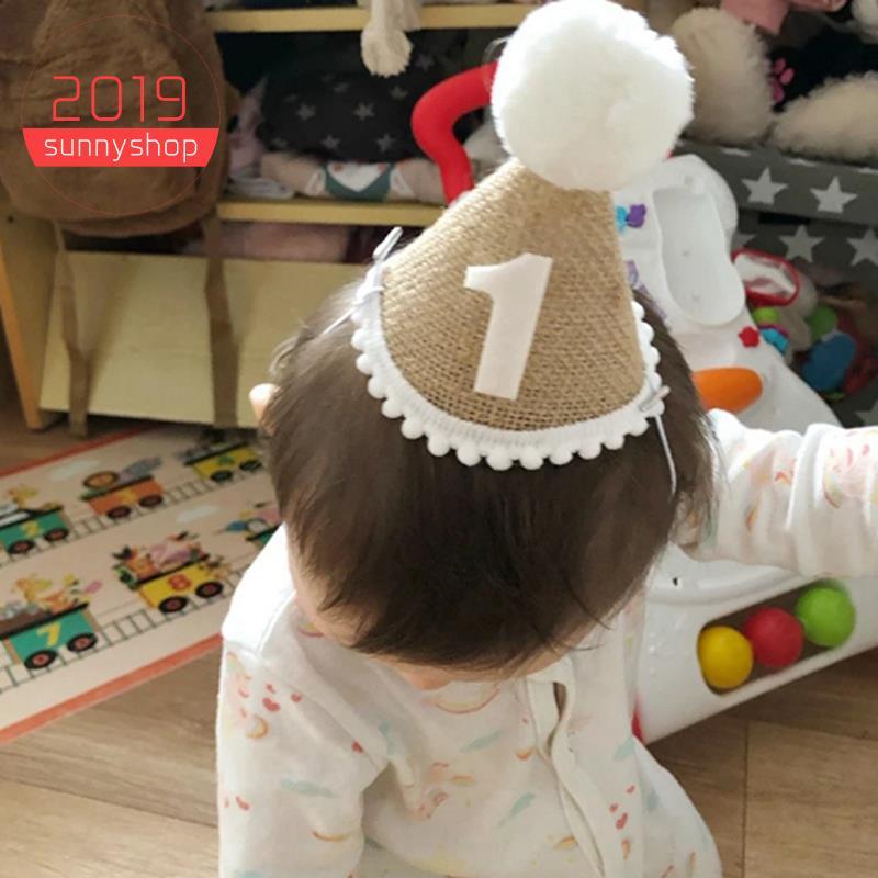 [Bestseller S] Chapéu Para Festa De Aniversário De Bebê , Chá De 1 Ano , Decoração De Faixa De Cabeça , Fácil Instalação