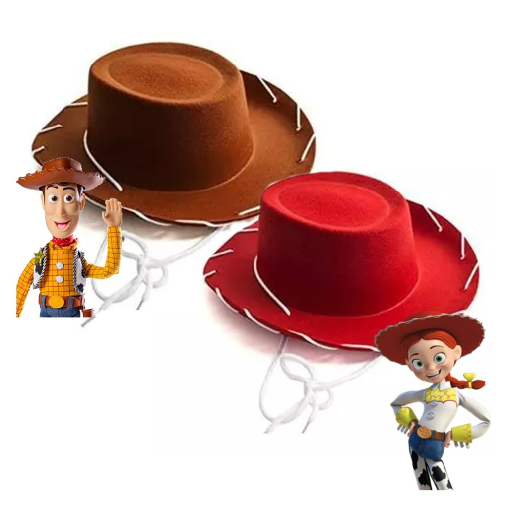 Chapéu Cowboy Woody Jessie Toy Story Infantil Fantasia Xerife Vaqueiro Festa Aniversário Cosplay