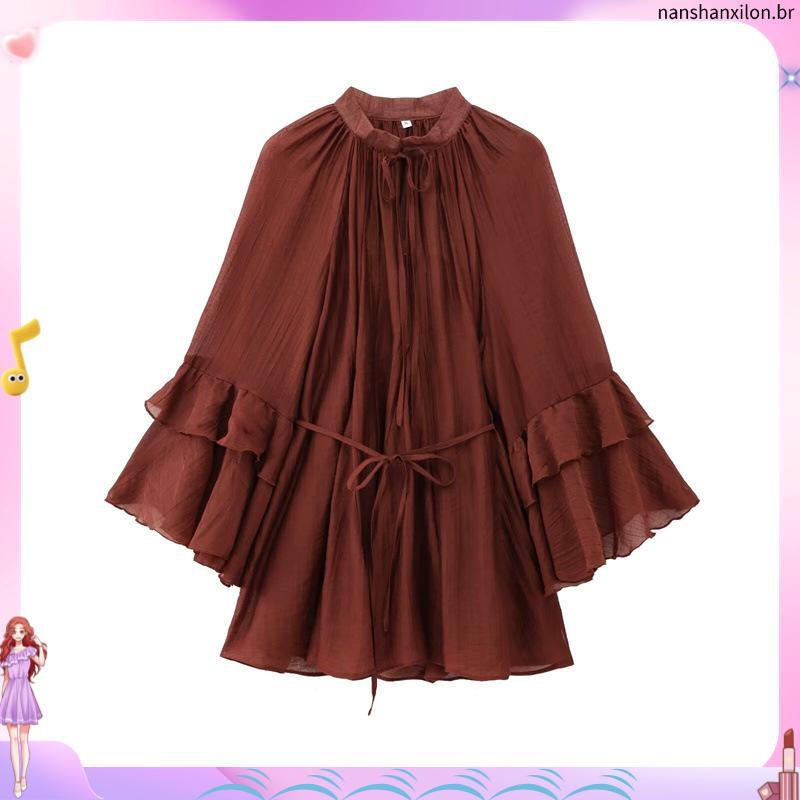 2025 25 Primavera Novo Vestido Feminino com Babados 1273151