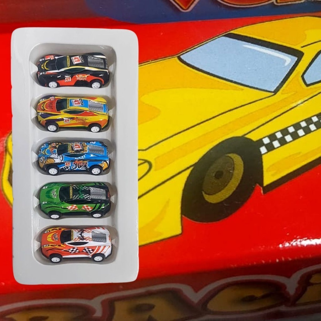 Kit 5 Carrinhos De Brinquedo Coloridos Miniatura Carro de Brinquedo Esporte Fricção