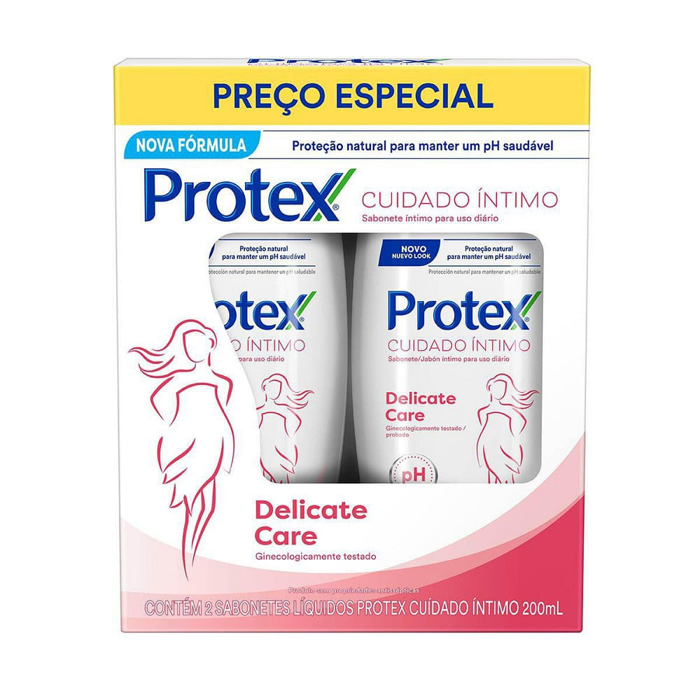 Kit Sabonete Líquido Íntimo Delicate Care Feminino Protex 2x200ml