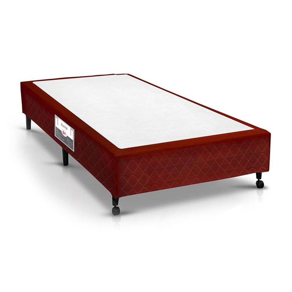 Cama Box Base Solteiro Poli Tecido Wine (78x188x27) - Castor