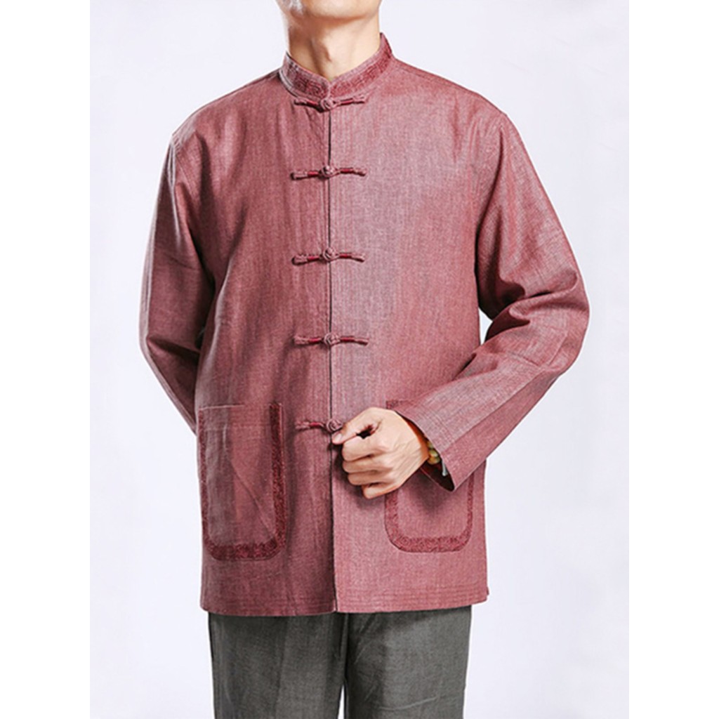 Baifu dragão masculino linho tang terno jaqueta primavera roupas estilo étnico disco botão roupas masculinas High-End ch