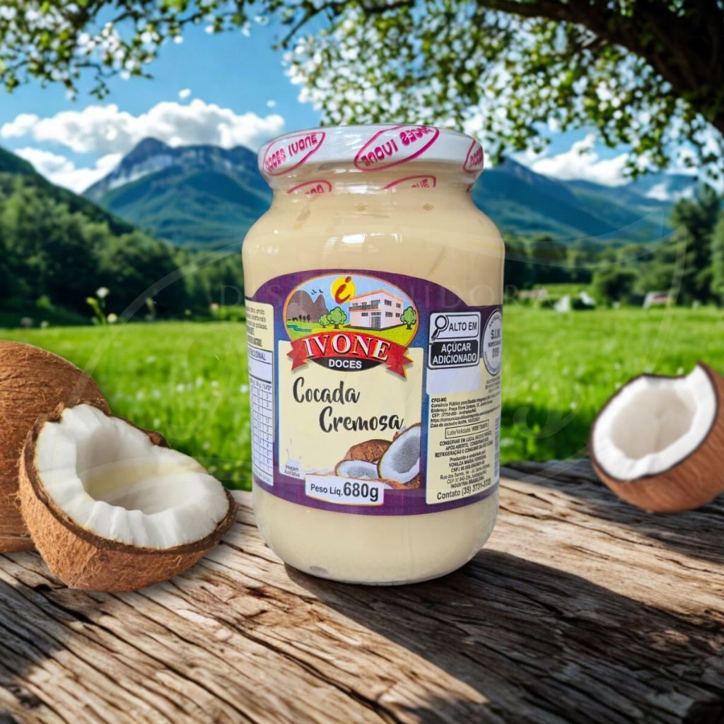 Cocada Cremosa Ivones Doce 680g Feita em Minas Gerais Doce Artesanal e Cremoso Saboroso