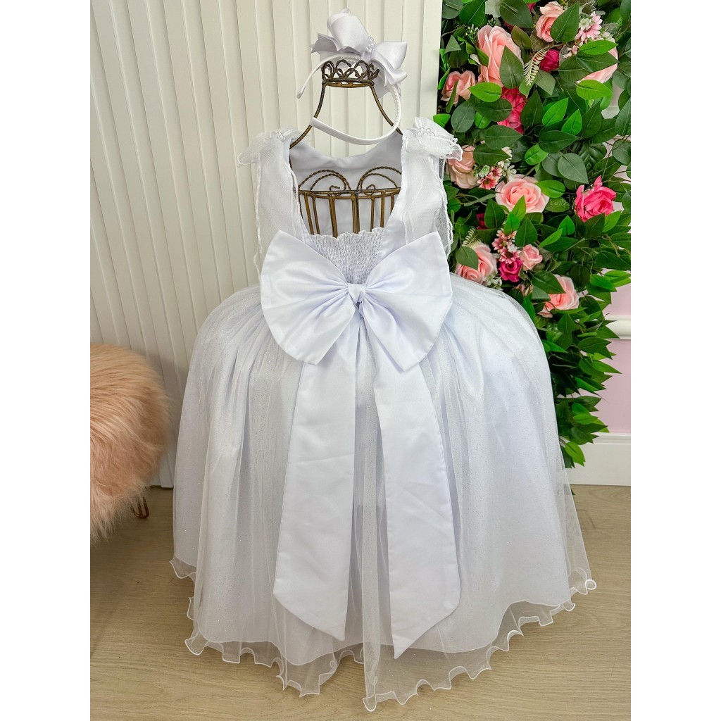 Vestido Marie Longo Mel Branco - Leveza e Elegância para Meninas | Bebeloo Kids