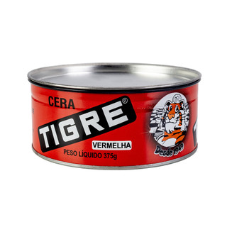 Cera Tigre Em Pasta Vermelha Secagem Rápida Carnaúba Brilho 375grs Para Piso Madeira Móveis