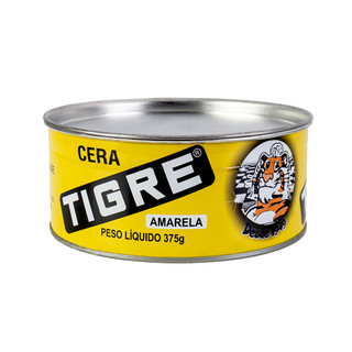 Cera Em Pasta Tigre Carnaúba Amarela 375grs Para Piso Madeira Brilho Móveis Secagem Rápida