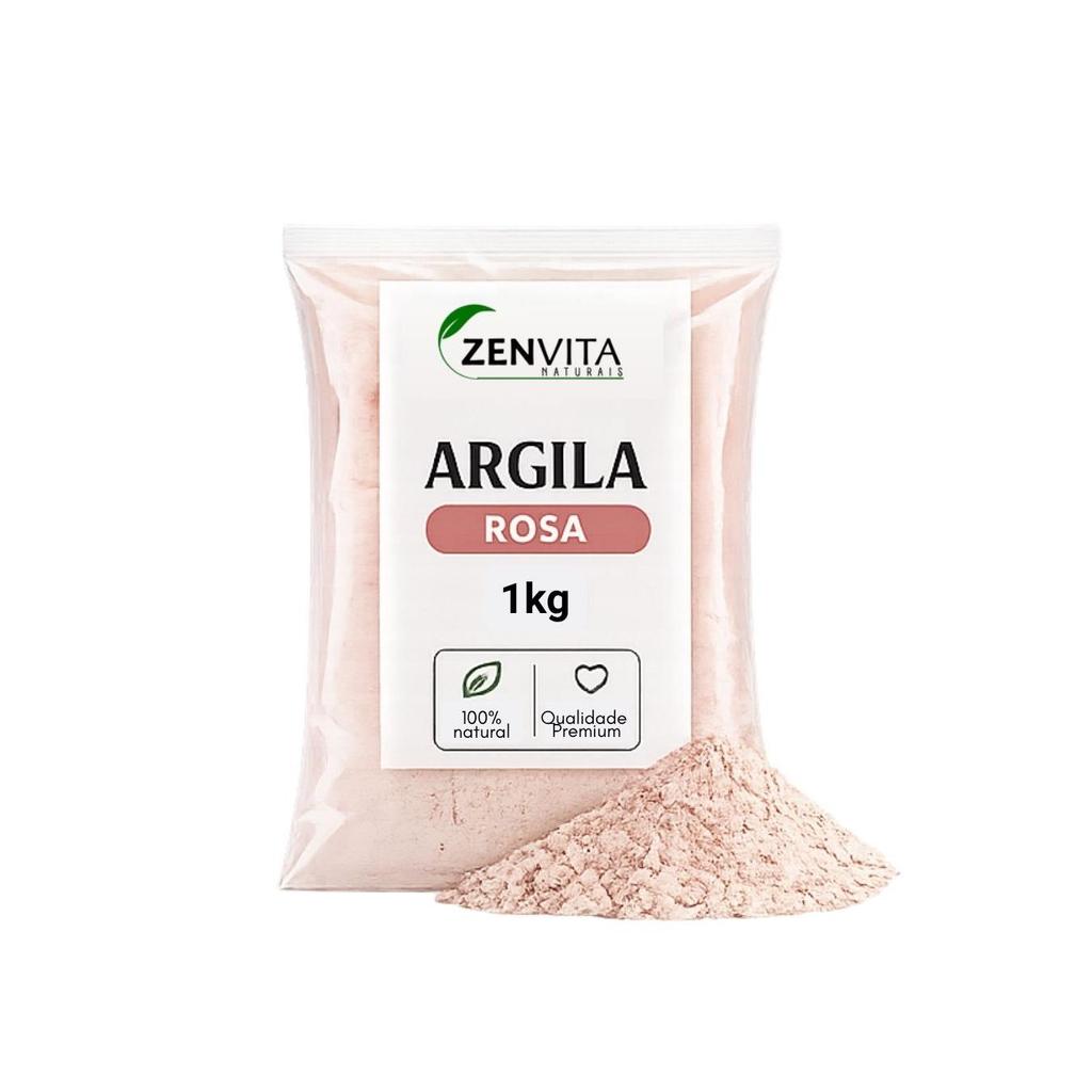 Argila Rosa 1kg Zenvita Naturais Skincare Máscara Facial