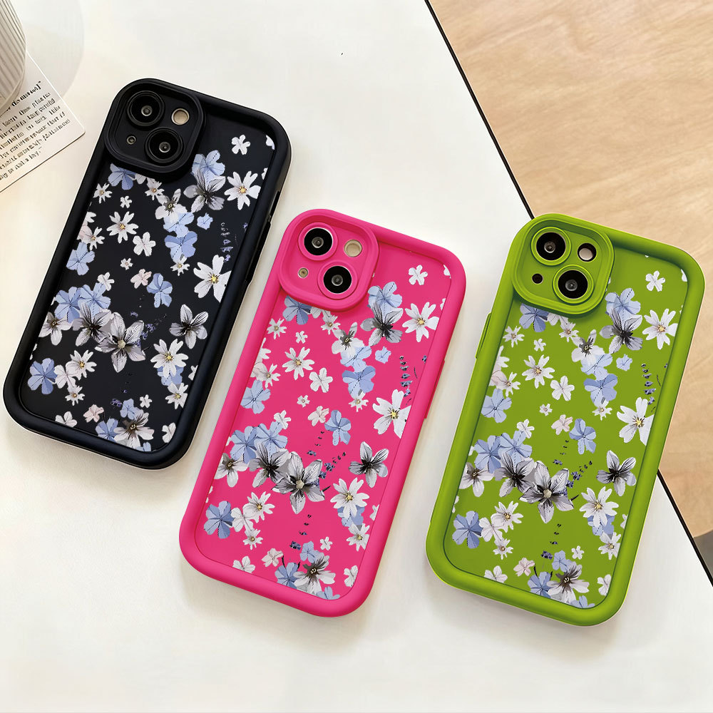 Capa Para Samsung A17 A07 A56 A36 A55 A54 A16 A15 A14 A05S A51 A52 A34 A35 A32 A13 Deriva Flores Roxas Caso 3D