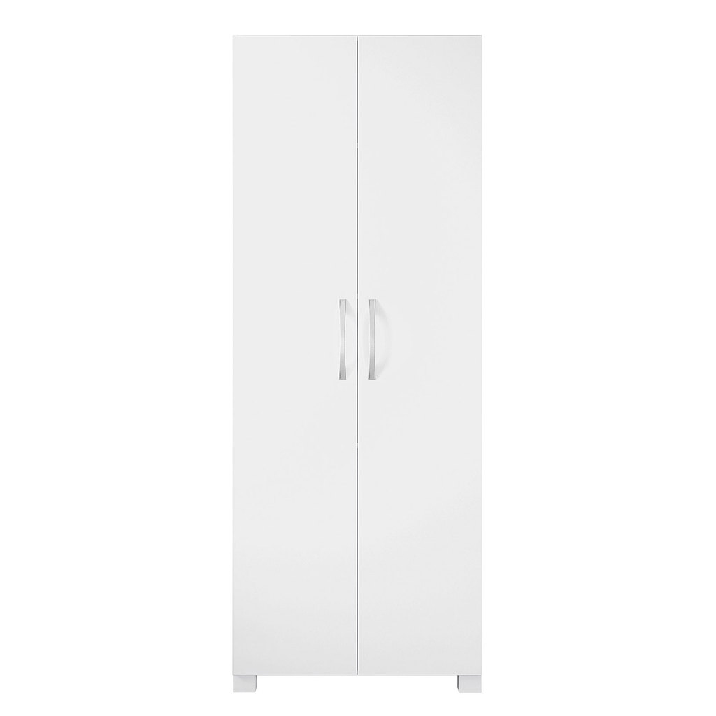 Armário Estante Multiuso Moderno Compacto para Lavanderia 2 Portas Vitium Branco - MoveisAqui
