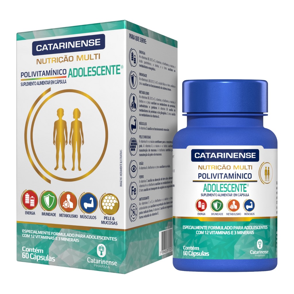 Catarinense Multi Polivitamínico 60 cápsulas Adolescente