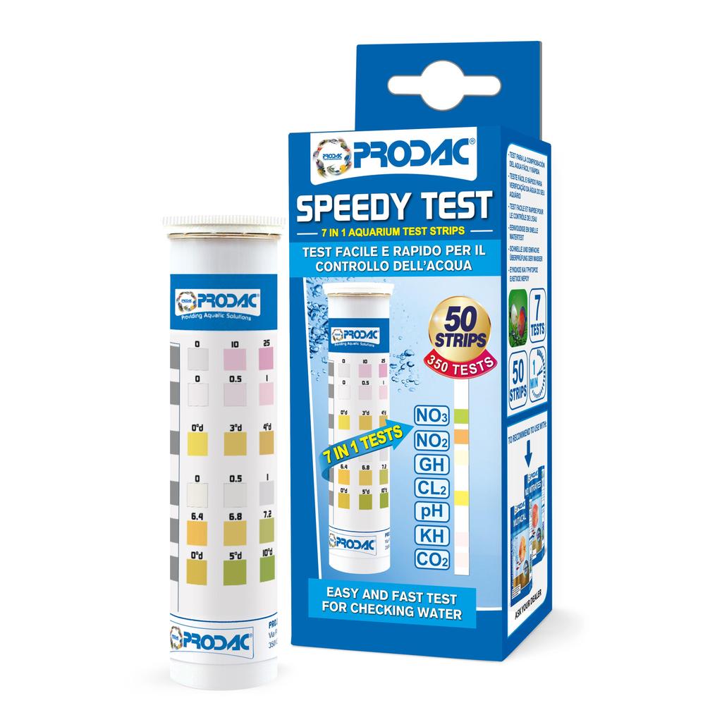 TESTE PRODAC SPEEDY (NO3, N02, GH, KH, CL2, PH, CO2)  50 TESTES - DOCE
