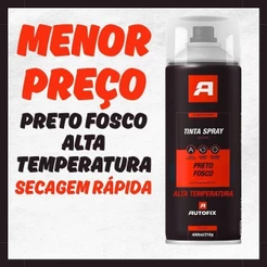 Sprays Preto Fosco Alta Temperatura 400 ml - 210g – Alta Qualidadel e Alta Cobertura Versátil OK UAU