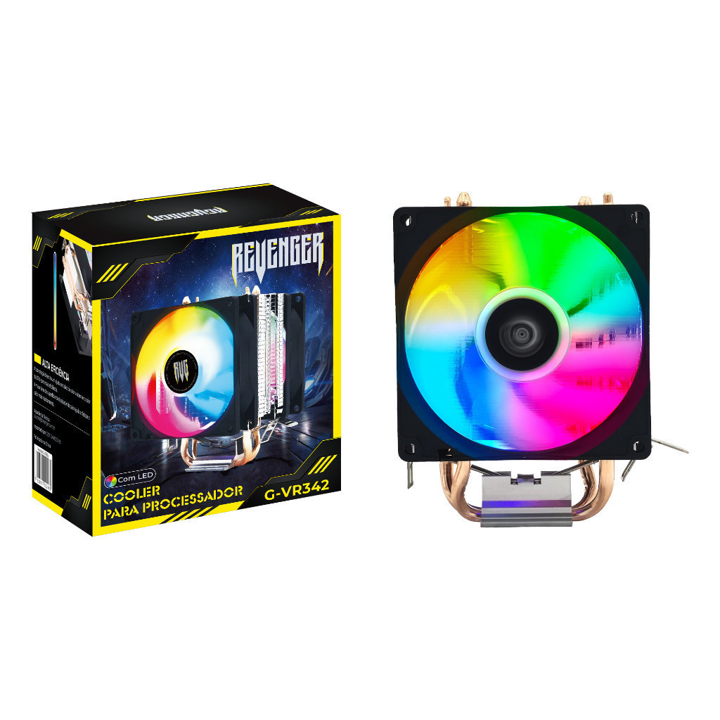 Air Cooler Processador Duplo Pc Cpu Rgb Intel Amd Universal G-VR342