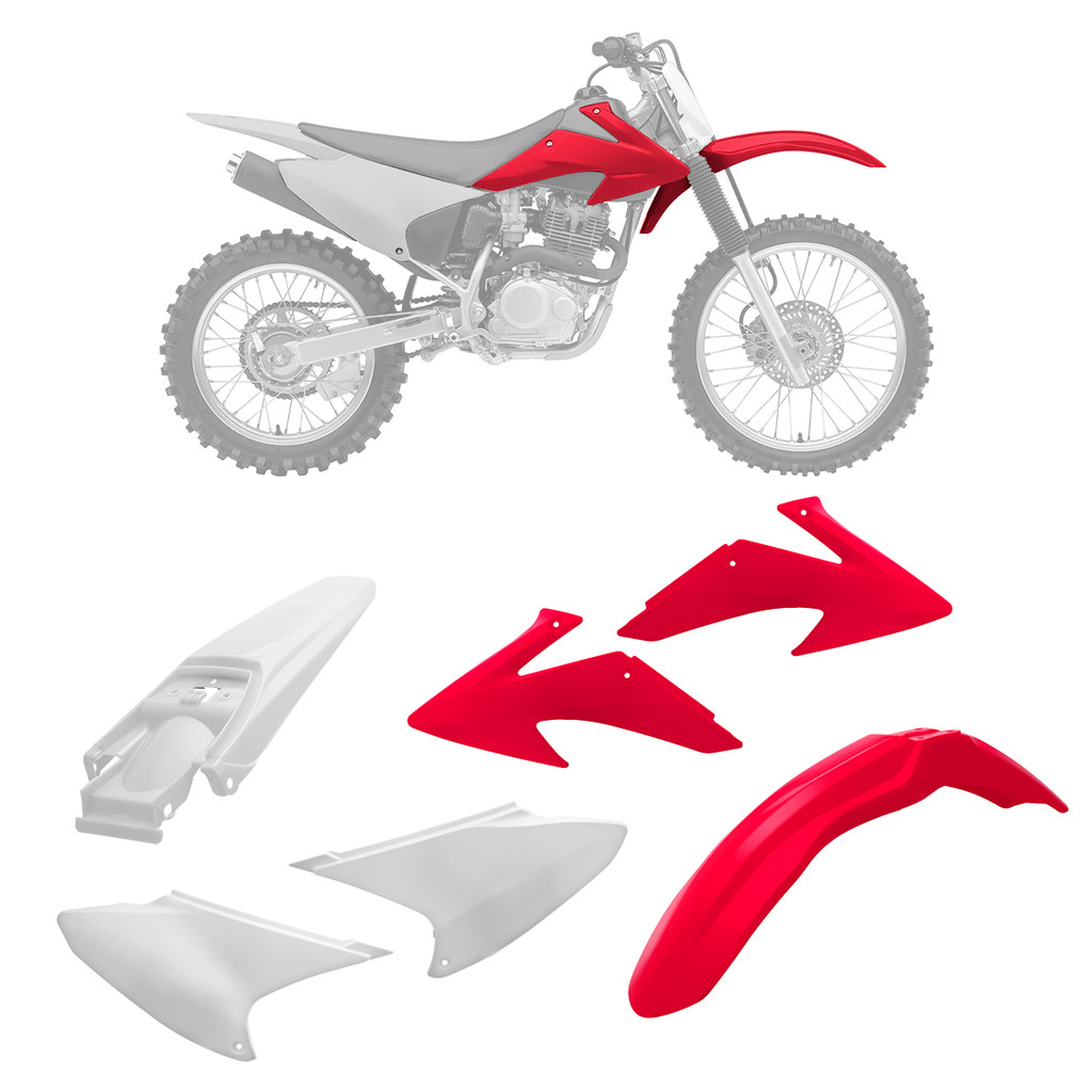 Kit Plástico Roupa Carenagem Moto Motocross Crf 230 2008 2009 2010 2011 2012 2013 2014 Trilha Rally Off Road
