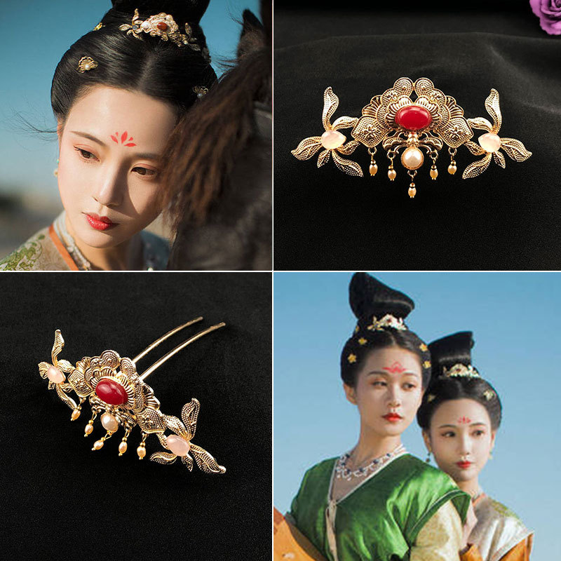 Hanfu cocar feminino antigo cocar hairpin antigo traje temperamento estilo hairpin Yaoji dragão mãe antigo traje acessór
