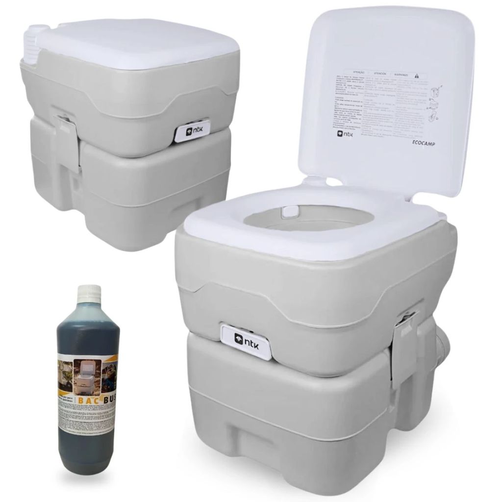 Vaso Sanitário Portátil Porta Potti Nautika 20 Litro + Bac Bus 1 Litro Camping, Motorhome, Trailer