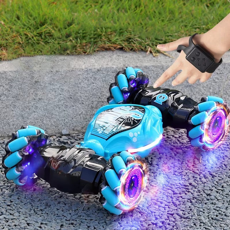 Carrinho Controle Remoto Drift 4WD Manobra 360 Gesto Sensor de Mão Luz e Música - Carro Acrobacia Recarregável Stunt