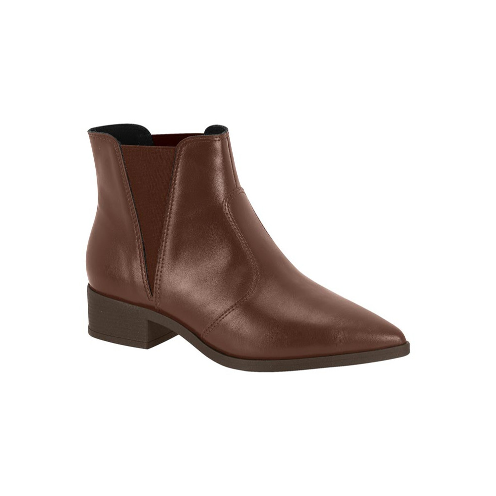 Bota Chelsea Feminina Beira Rio Cano Curto Elástico Marrom