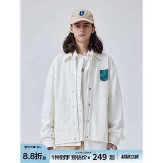 Guuka jaqueta de linho de algodão branco masculino casal Niujunfeng mesmo estilo estilo americano tridimensional texturi