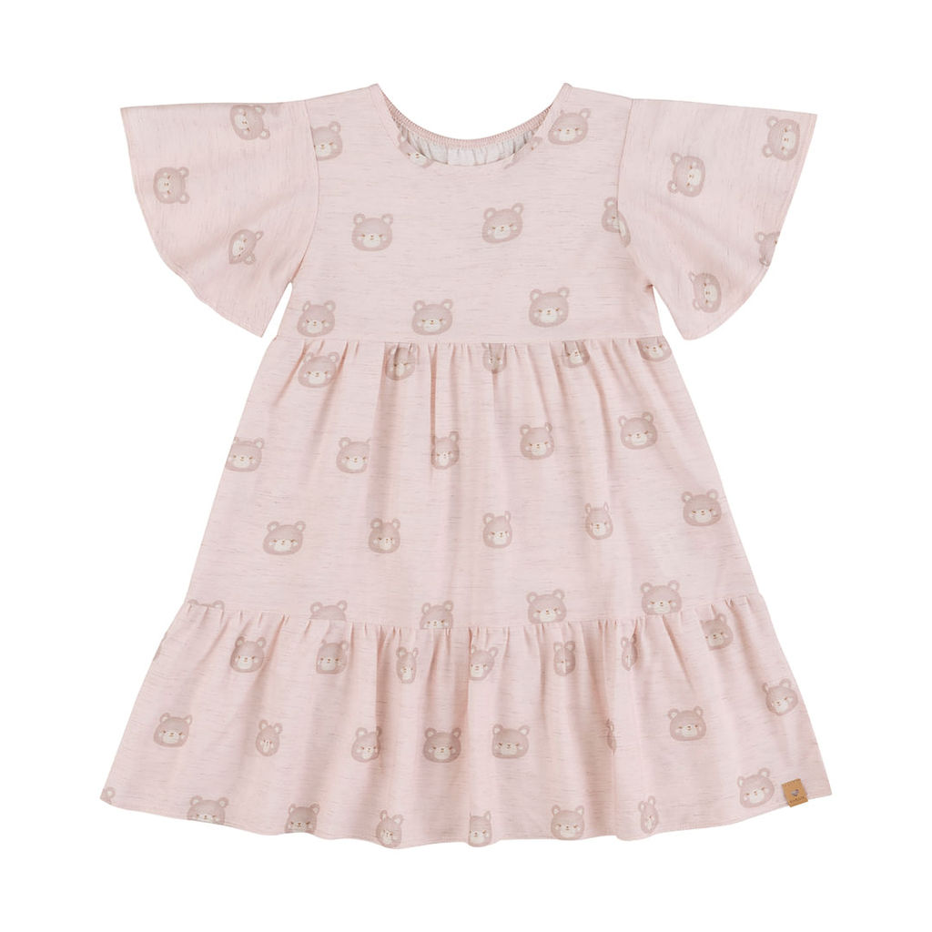 Vestido Curto Estampado Ursinho Infantil Menina Marisol