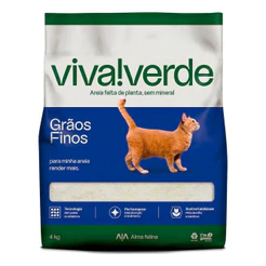 Areia Higiênica Petfive Viva Verde Limpeza Plena para Gatos 4kg