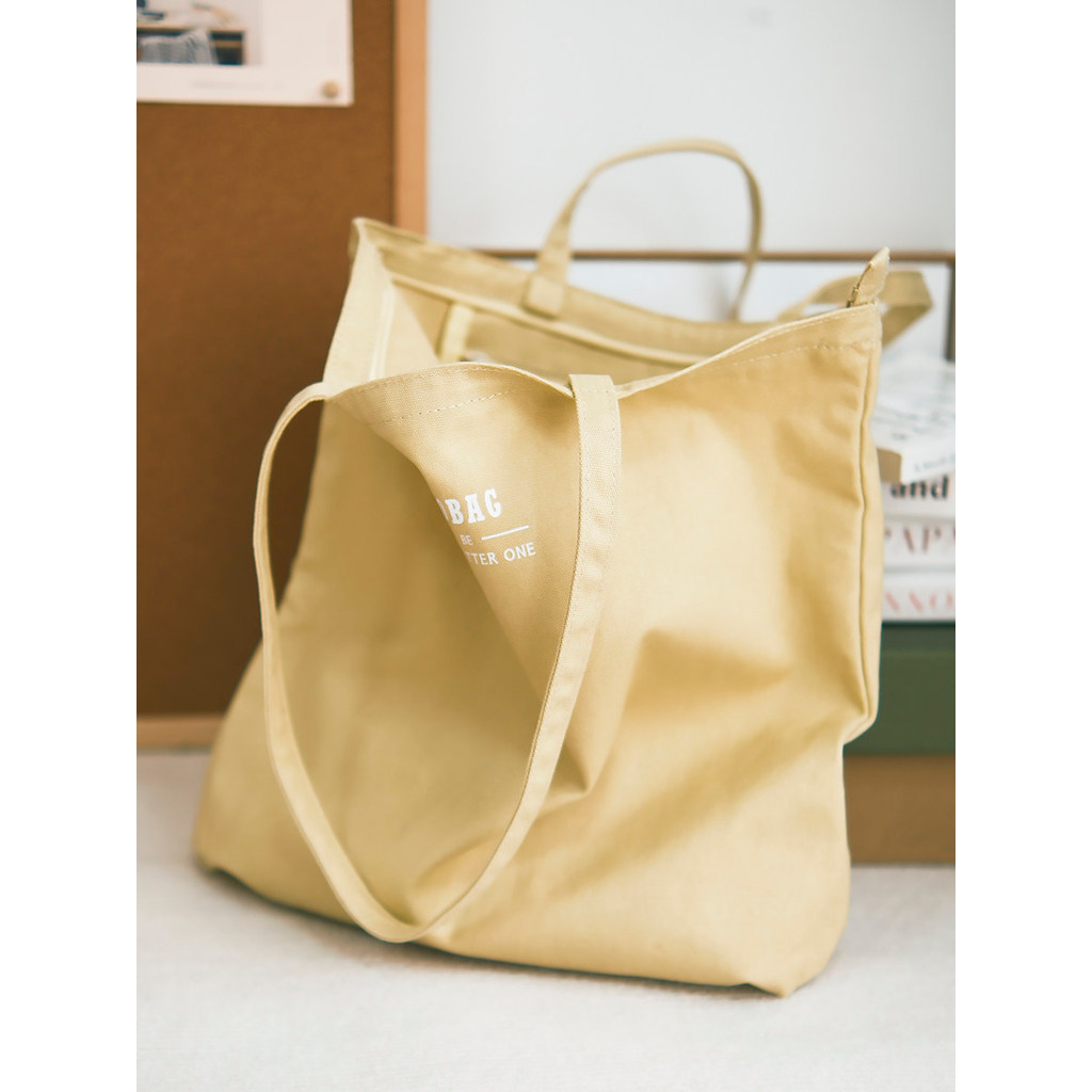 Sobag japonês Casual grande capacidade cor sólida lona bolsa de ombro feminino Retro All-Match Commuter Eco-Friendly sac