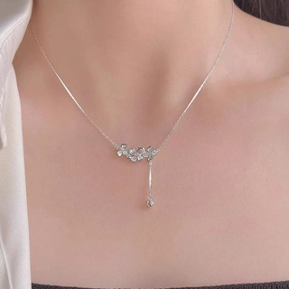 925 prata flor borla colar feminino ins nicho Mori luz luxo doce High-End colar presente para namorada