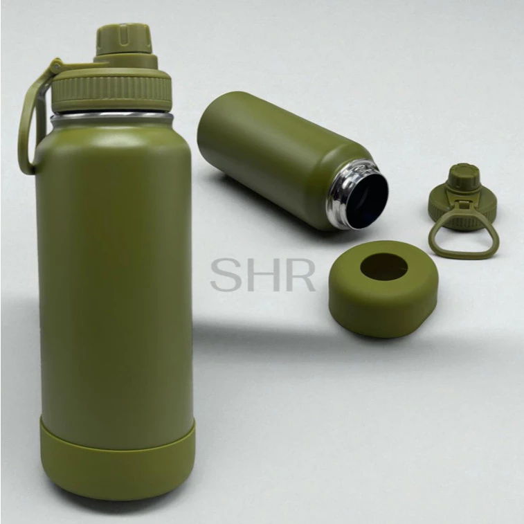 Garrafa Inox Térmica 350ML/600ML/800ML/1000ML Com Capinha Protetora De Silicone Antiderrapante