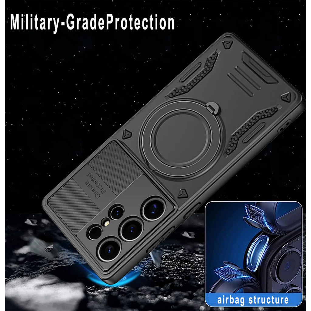 Para Samsung Galaxy S26 S25 S26UItra S24 S23 S25 FE Proteção Rígida Magsafe Capa PC + TPU 360 Magnética Giratória À Prov