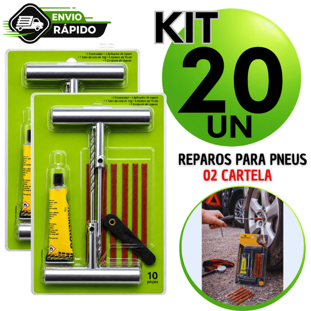 Reparo Pneu Sem Câmara Carro Moto Tubeless Macarrão Remendo Furo Selante Emergencial Viagem Barato