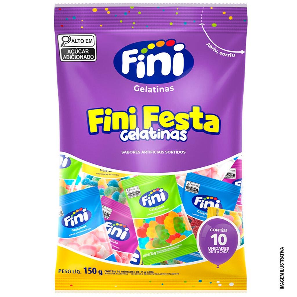 Bala de Gelatina Festa Mix Sortido 15g c/10 - Fini