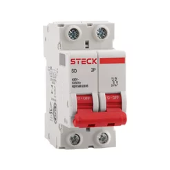 Disjuntor Steck Din SDD62C50 - 2 Polos, 50A, Curva C, 3kA, Branco