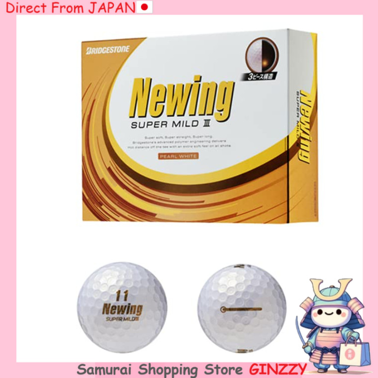NEWING SUPER MILD 3 Bolas de Golfe 1DZ (12 bolas) Estrutura de 3 peças Japão Golf