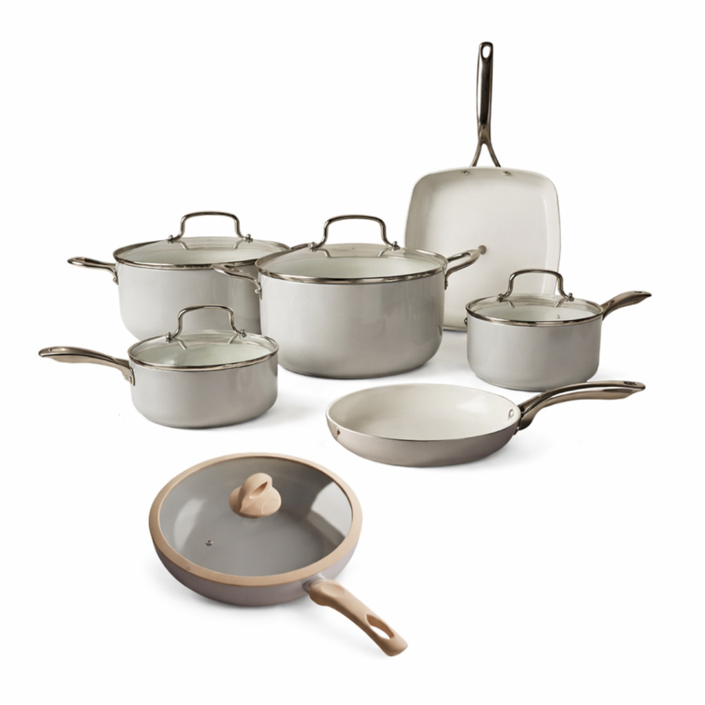 Jogo de Panelas 6 Peças White + Frigideira Wok 28cm Baesh