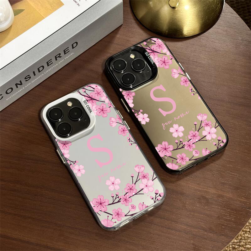Capinha personalizada Com Nome Flor Cerejeira Para Samsung S20 S21 S23 FE S24 S25 Capa anti impacto