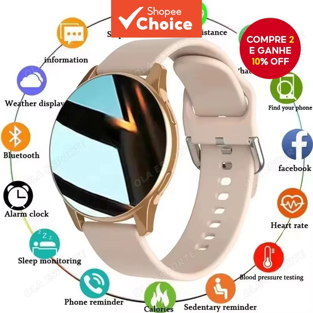 Tela Amoled Feminina Chamada Bluetooth Smartwatch Relógio Inteligente Freqüência Cardíaca Monitoramento De Pressão Arter