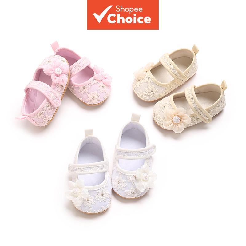 Bebê Menina Primeiros Sapatos De Caminhada Sola Macia Respirável Borboleta Arco Princesa Chinelos Planos 6-12 Meses
