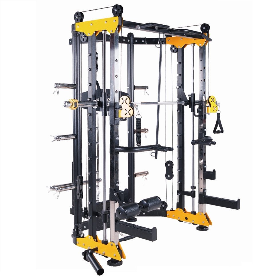 Weifeng WF-6018 Máquina de Treinamento Completo, Smith Machine, Big Fly Bird, Rack para Agachamento e Supino, Power Rack