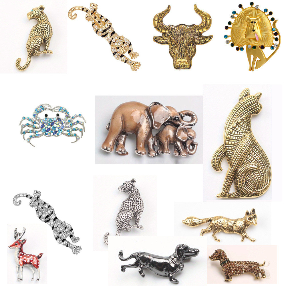 Variedade criativo Animal broche Retro moda acessórios de roupas pino decoração acessórios Anti-reflexo