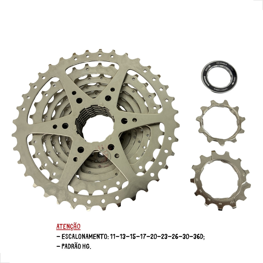Cassete 9v Shimano Alivio Hg400 11/36d Mtb 3x9v 2x9v Altus Prata · foto 2