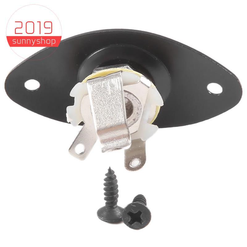 [Bestseller S] Placa De Tomada De Guitarra Oval Indentada30 Entrada E Soquete Preto De Alta Qualidade , 1 Pacote