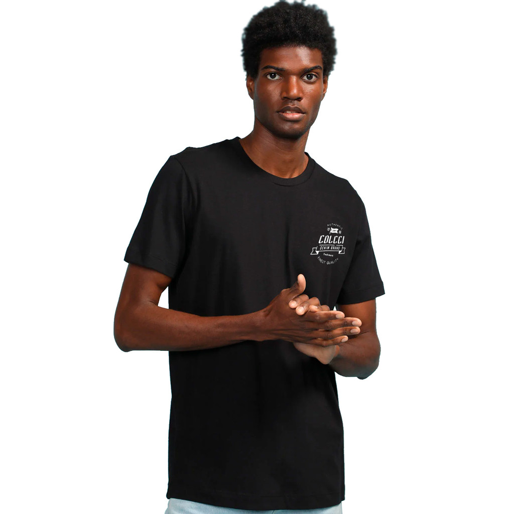 Camiseta Colcci Original Masculina Authentic Denim Brand Preta