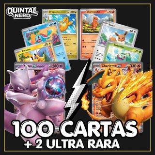 Kit Premium Pokémon Original Copag: 50/100 Cartas + Ultra Raras e Brilhantes Garantidas sem Repetida