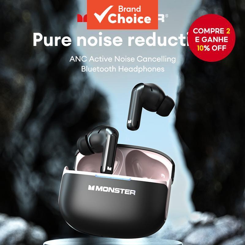 Monster D02 Fones De Ouvido Bluetooth Alta Fidelidade HD Chamadas Acústica Panorâmica AI Cancelamento Ruído & Bateria Ul